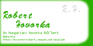 robert hovorka business card